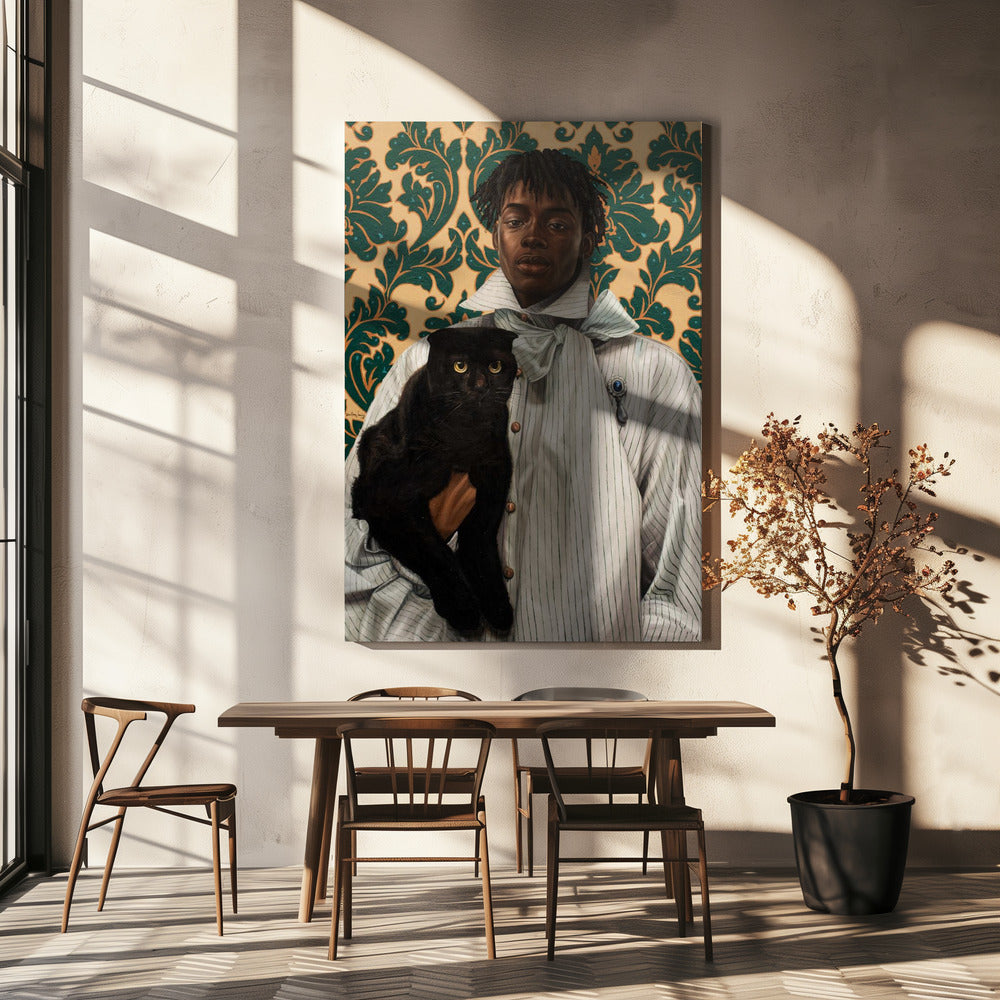 Gentleman med katt | Canvas
