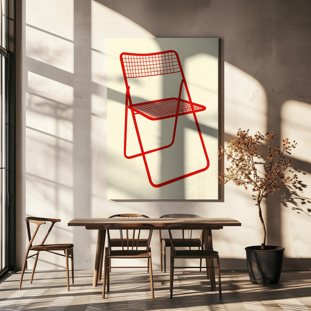 Chaise Ted Net Rouge | Tableaux sur Toile