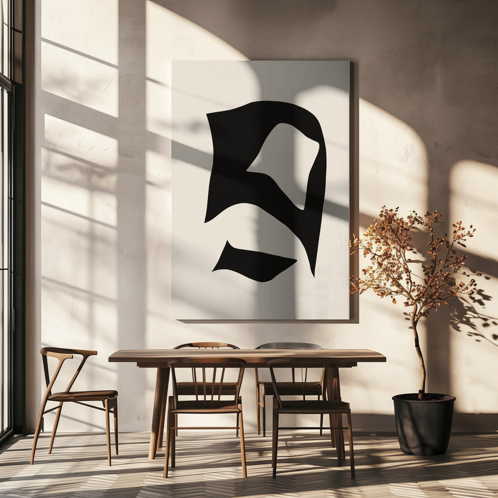 Förvrängd svart utskuren bild | Canvas