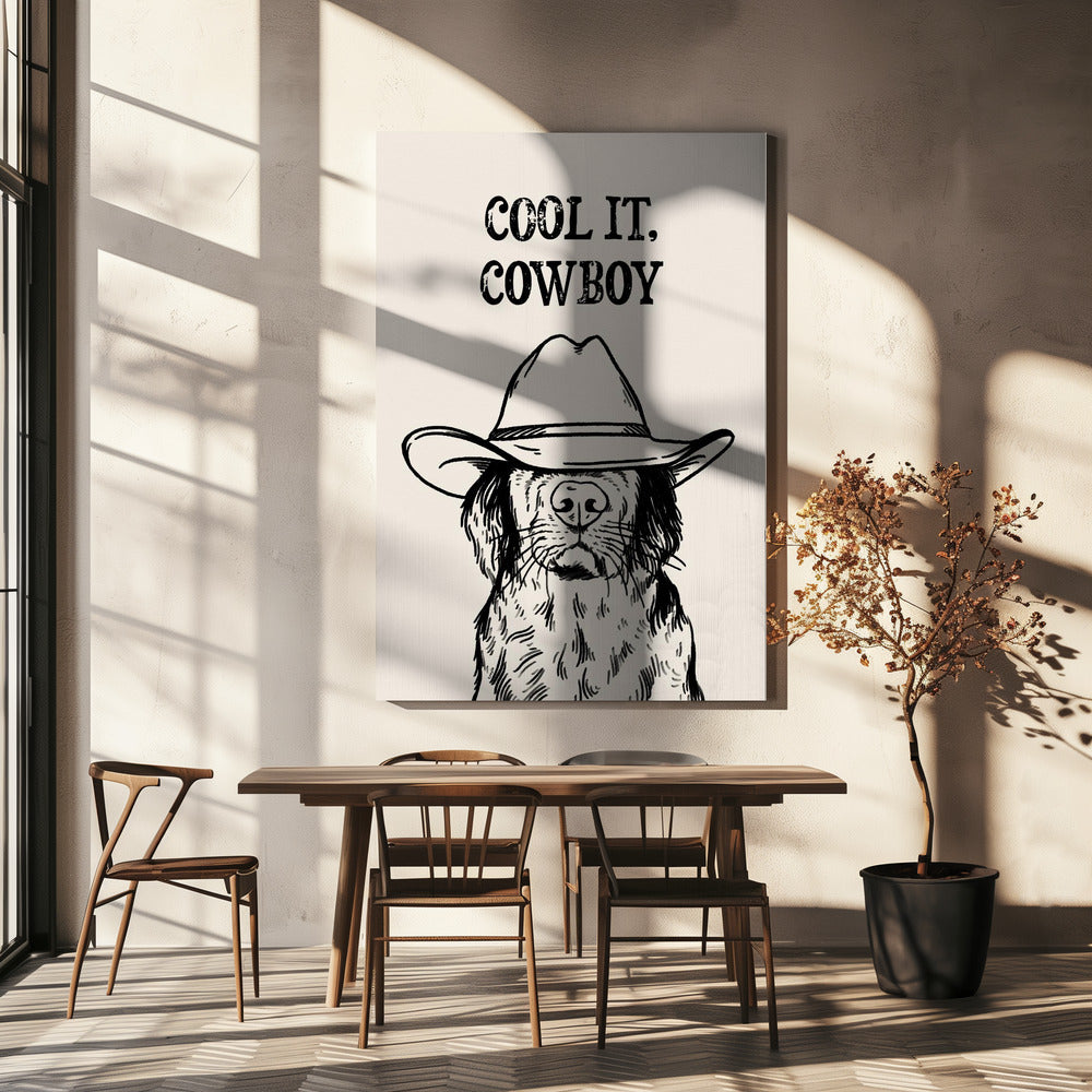 Cool it Cowboy Nero | Stampe su Tela
