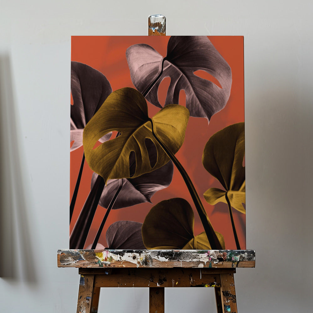 Monstera Oransje 01 | Lerretsbilder