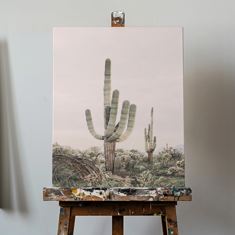 Lyserød Saguaro | Lærredsbilleder