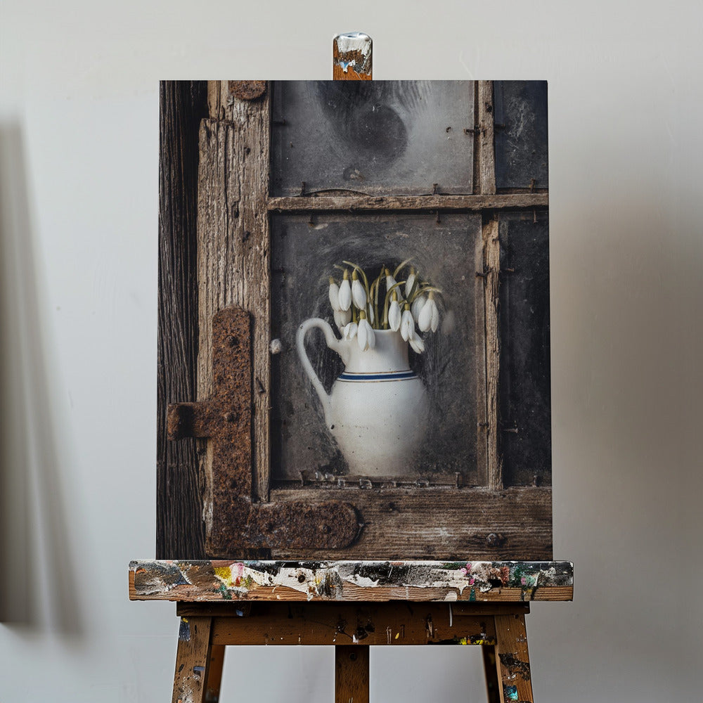 Vårblommor i fönstret | Canvas