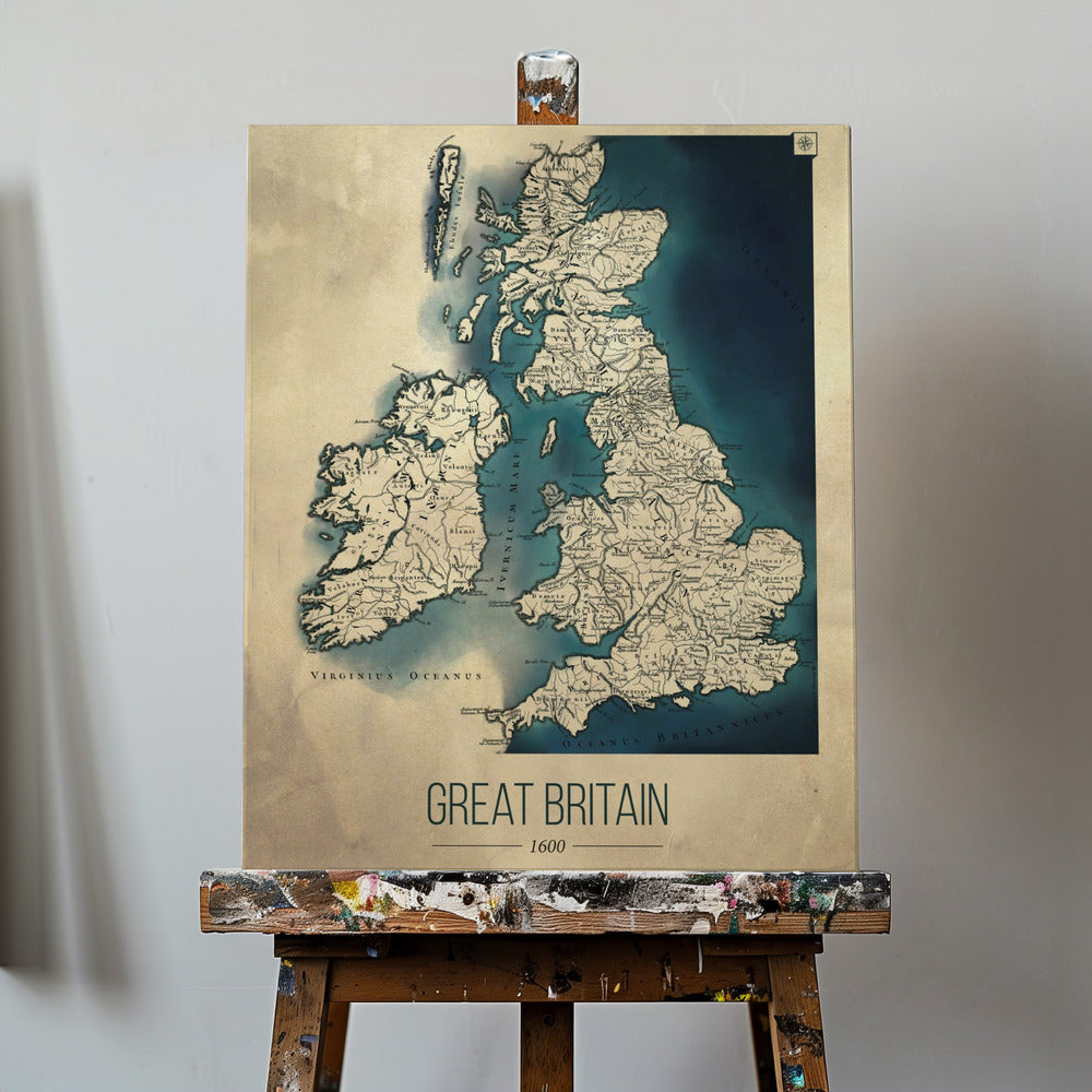 Kort over Storbritannien | Lærredsbilleder