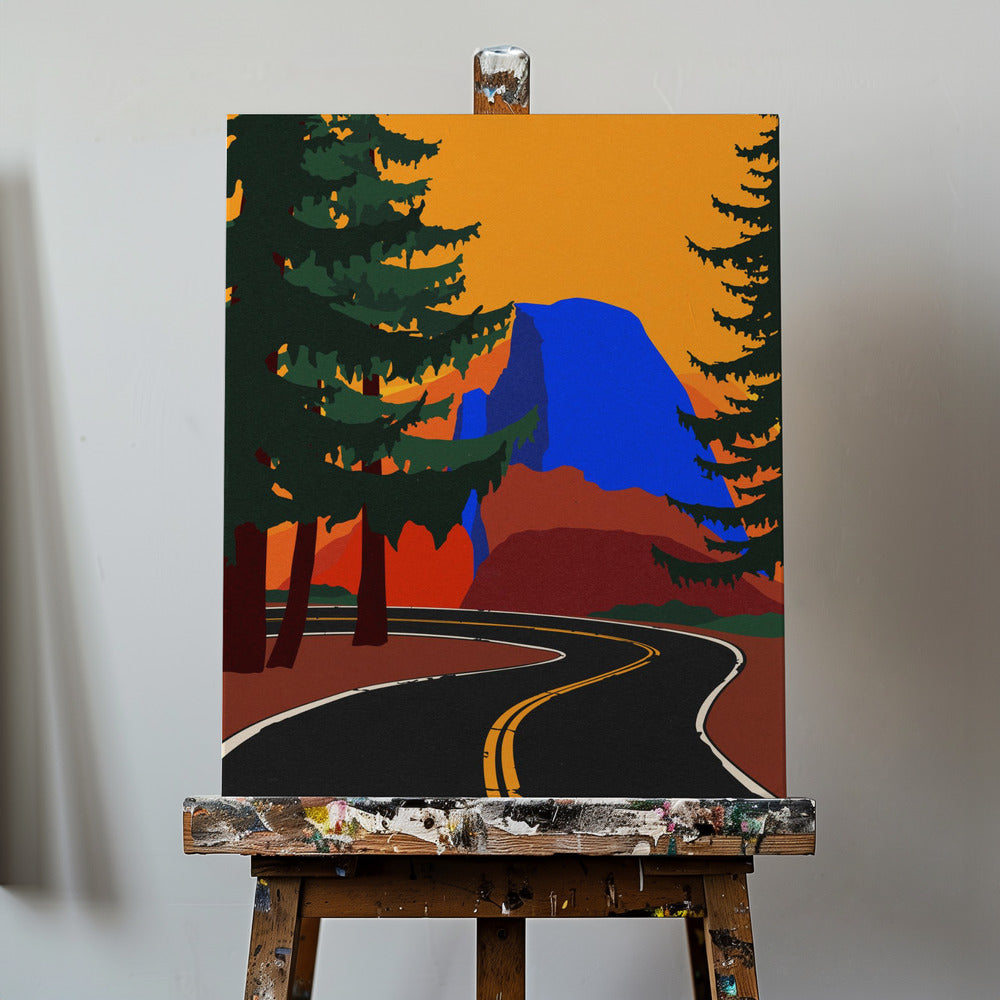 Clacier Road mit Half Dome | Leinwand-Bilder