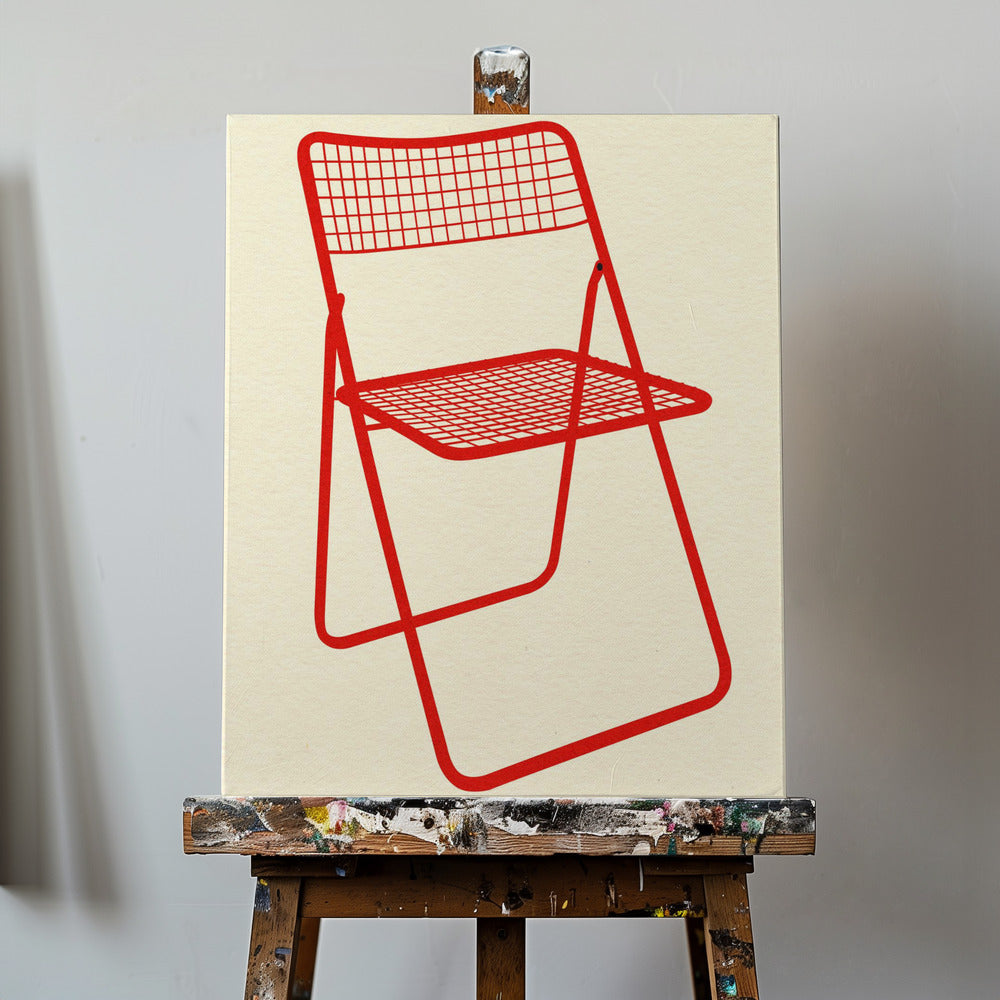 Chaise Ted Net Rouge | Tableaux sur Toile