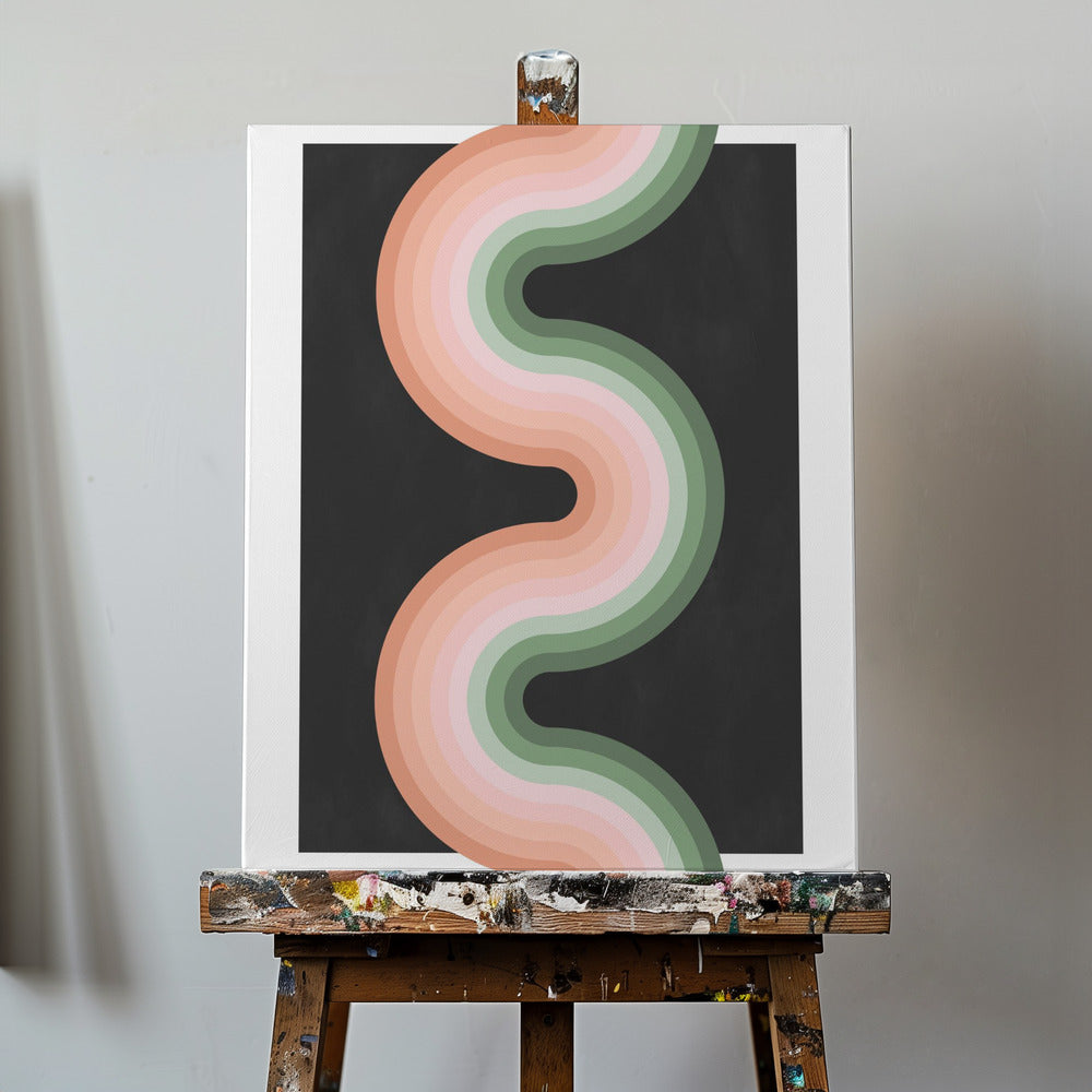 Motif ondulé avec des tons pastel superposés | Tableaux sur Toile