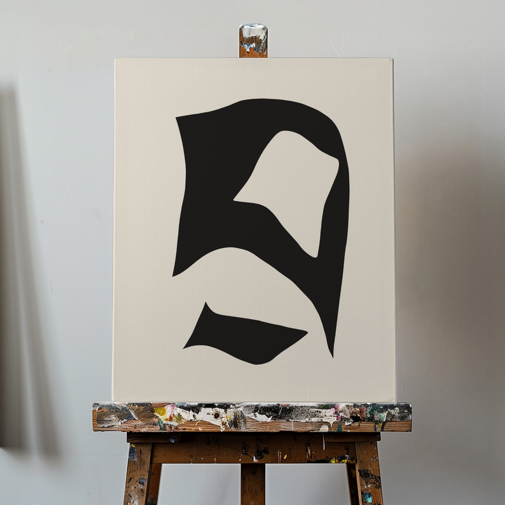 Förvrängd svart utskuren bild | Canvas