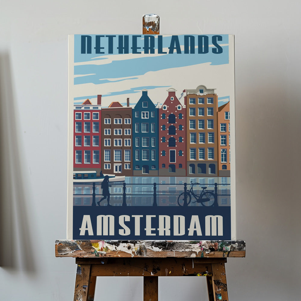Amsterdam Travel Print | Wydruki na łótnie