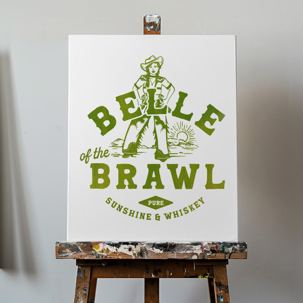 Sztuka ścienna Belle Of The Brawl Cowgirl | Wydruki na łótnie