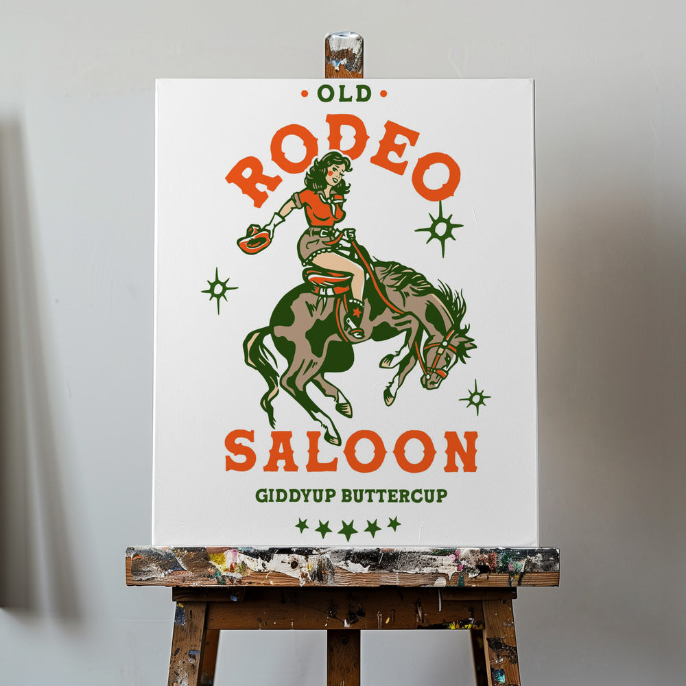 Old Rodeo Saloon Cowgirl: Giddyup Buttercup | Wydruki na łótnie
