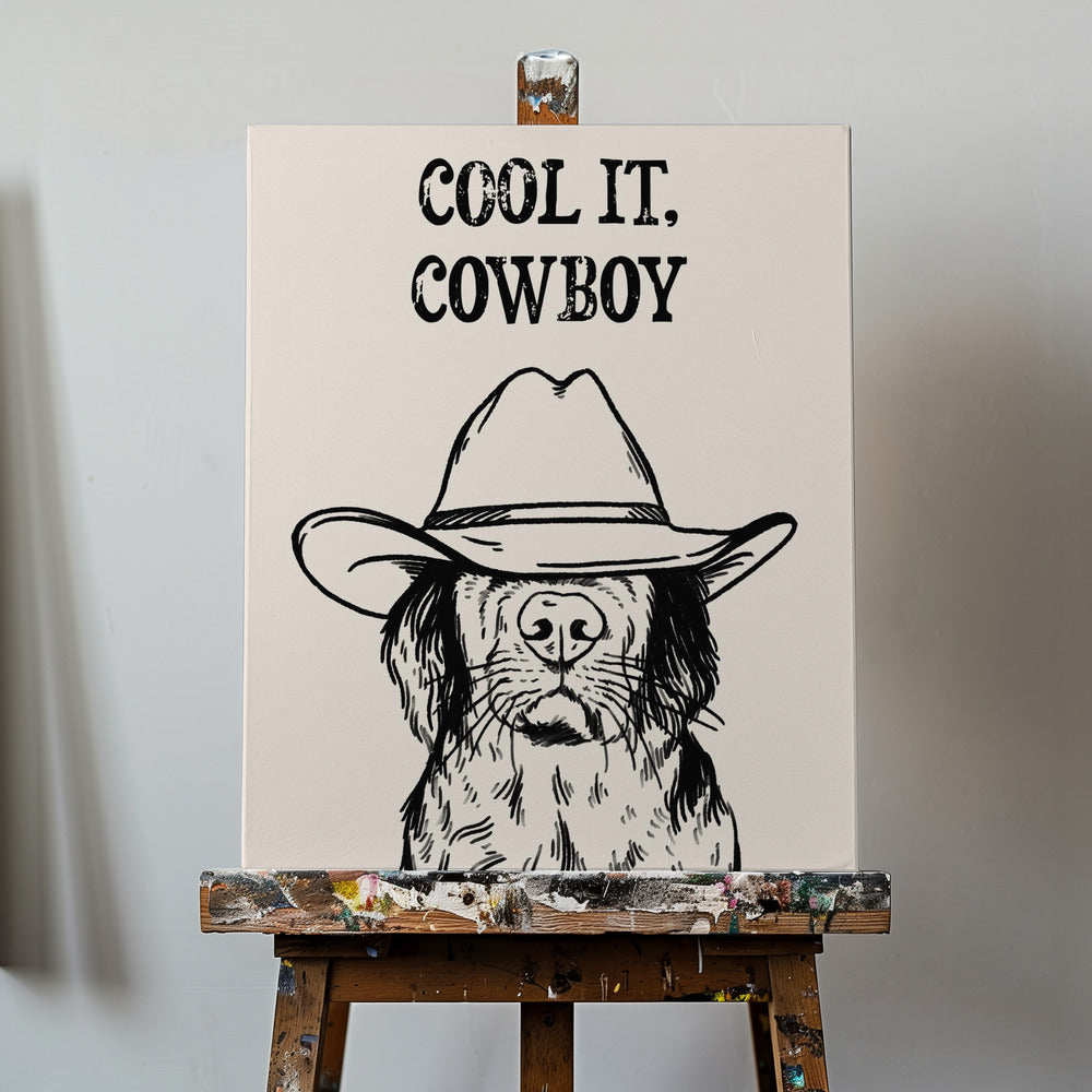 Cool it Cowboy Nero | Stampe su Tela