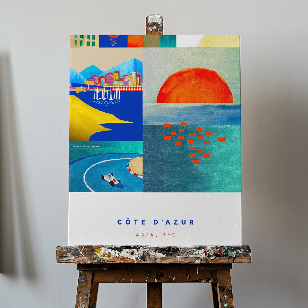 MODERNA RIVIERAN: FÄRGGLADA CÔTE D'AZUR Poster | Canvas