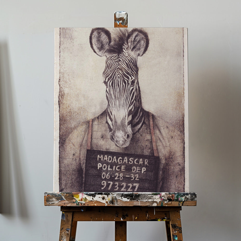 Zebra Mugshot Mysterium | Canvastavla