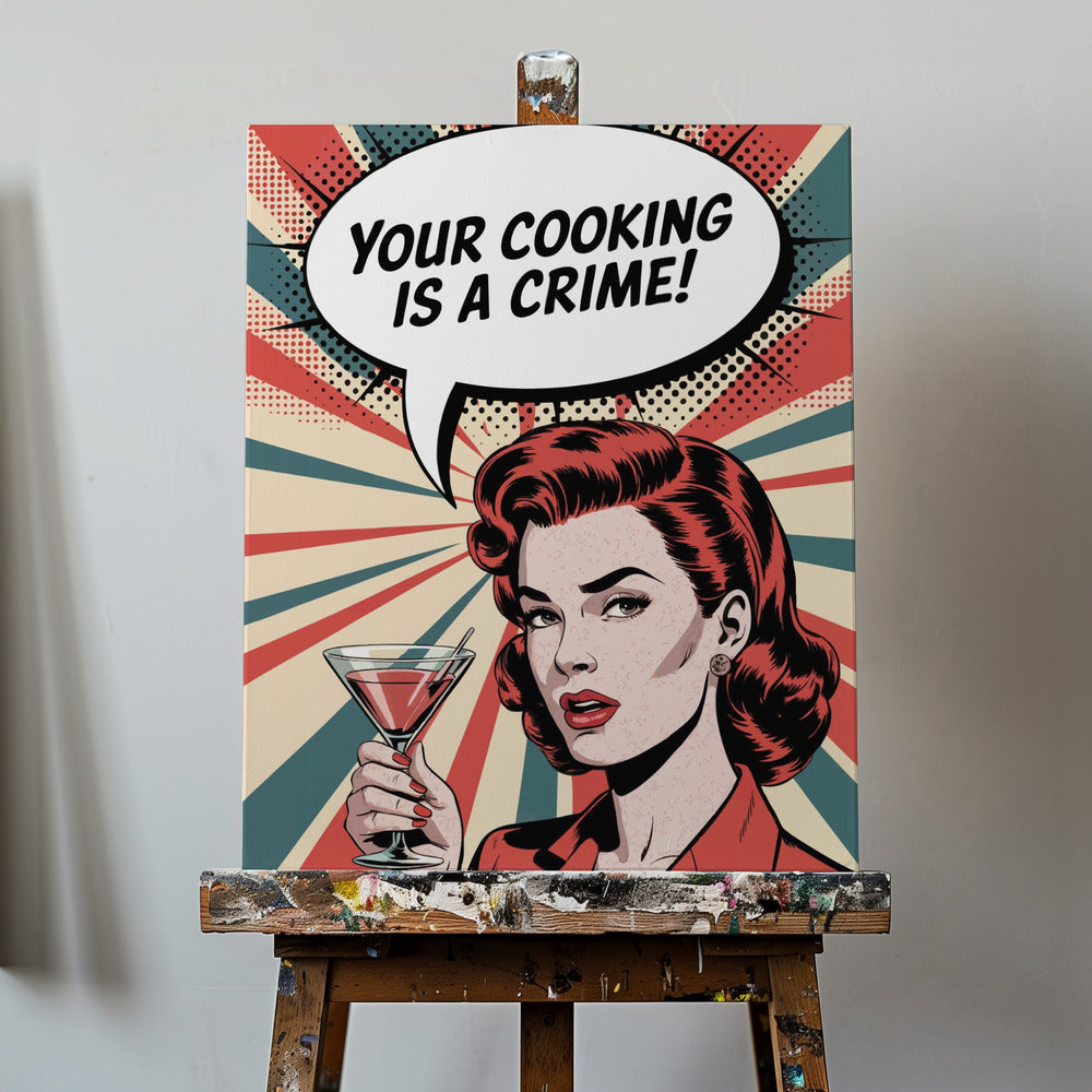 Retro Kulinarischer Braten | Leinwand