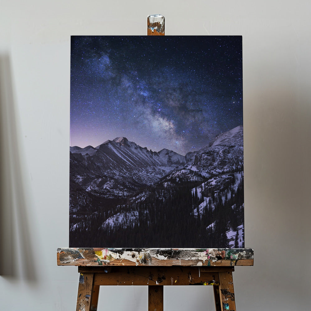 Via Lattea sopra Longs Peak | Stampe su Tela