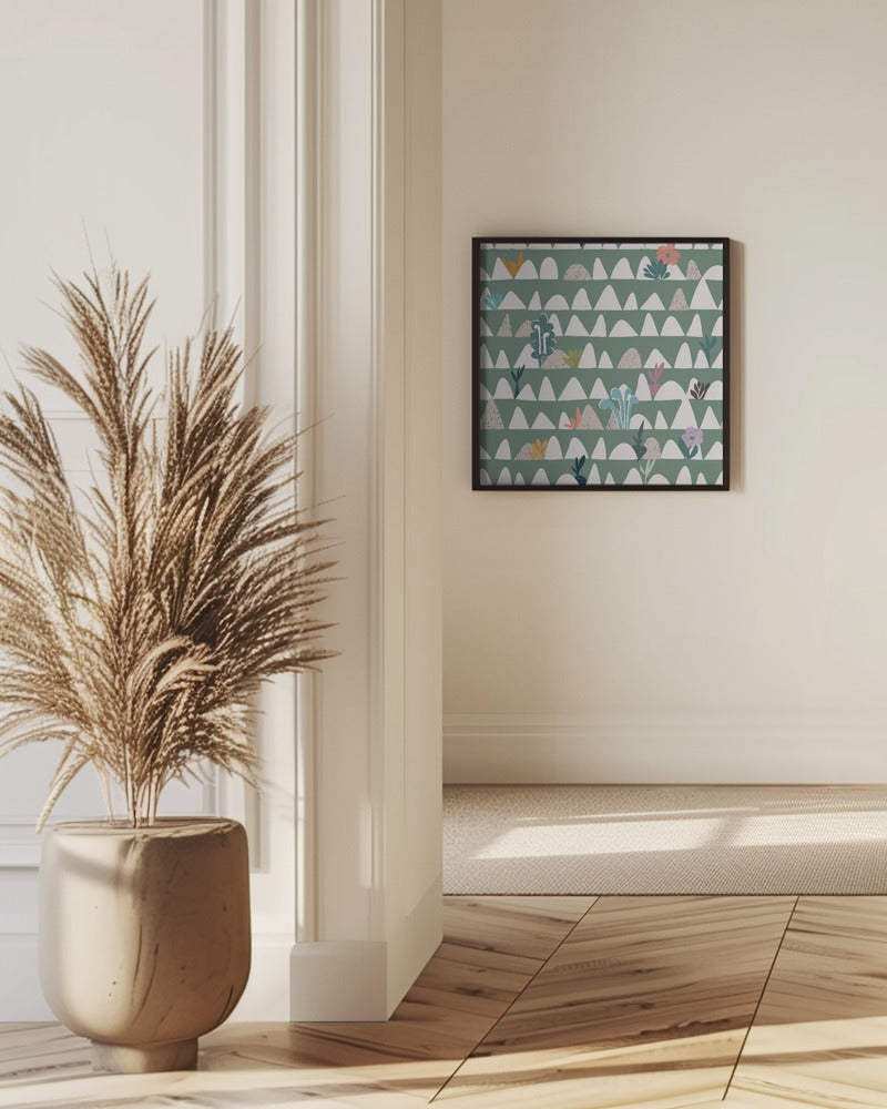 Ackerland abstrakt Salbeigrün | Poster