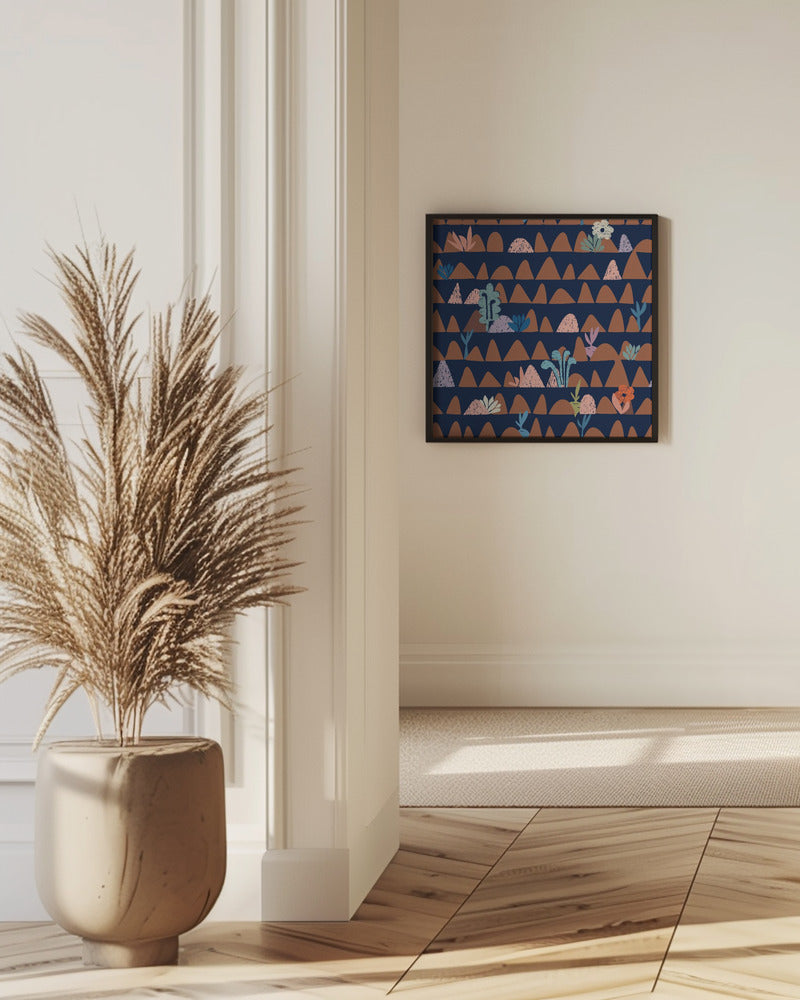 Farmland abstract dark blue | Poster