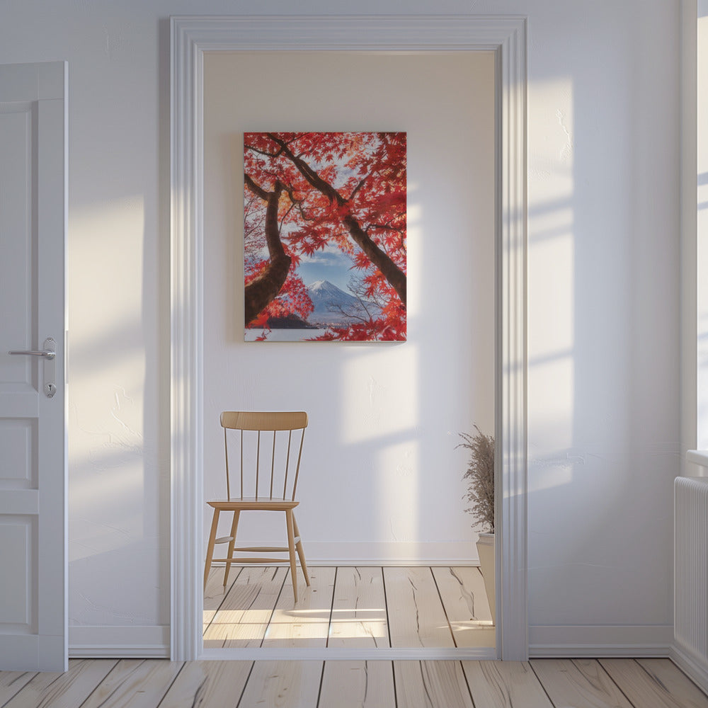 Le mont Fuji est dans les feuilles d'automne | Tableaux sur Toile