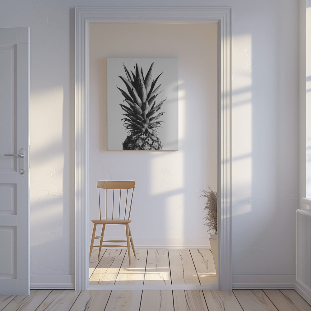 Pineapple Black &amp; White 02 | Canvas
