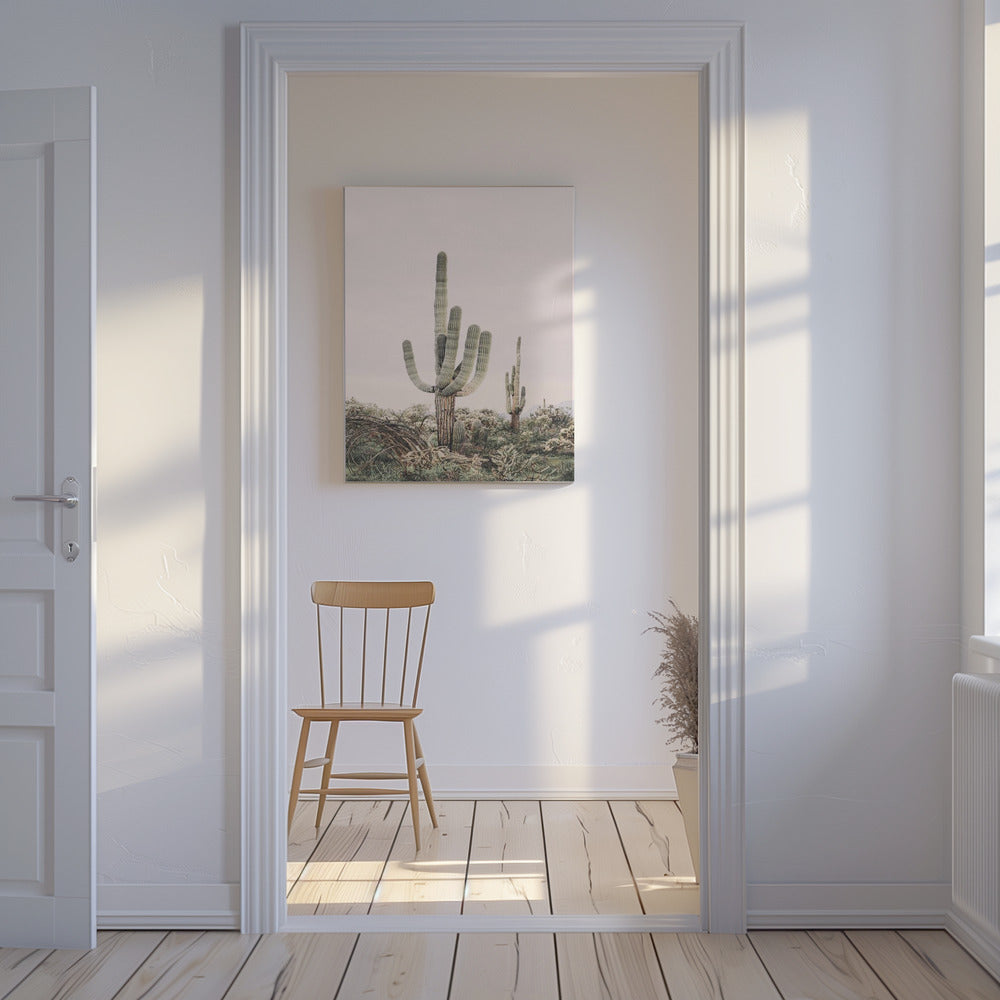 Lyserød Saguaro | Lærredsbilleder