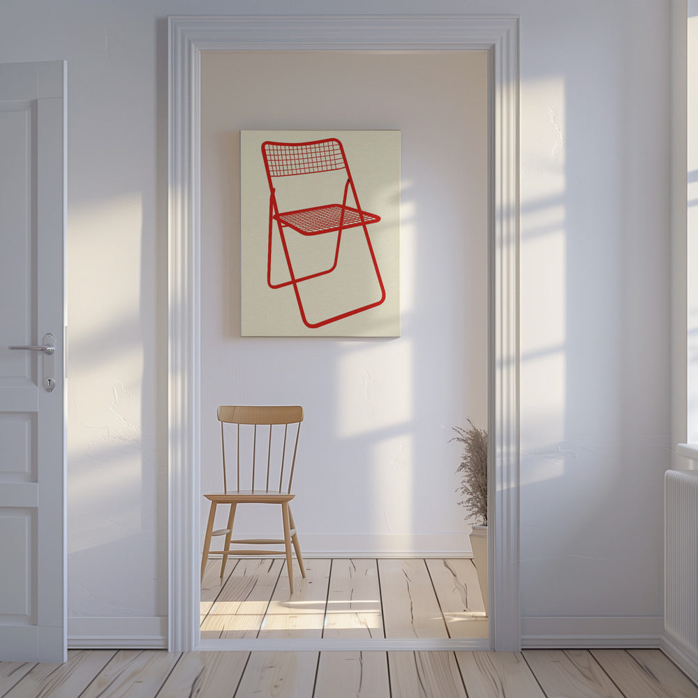 Chaise Ted Net Rouge | Tableaux sur Toile