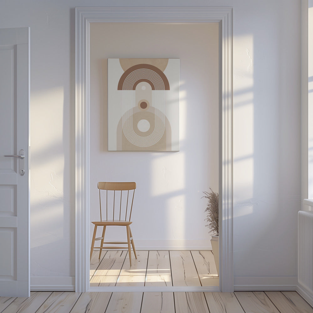 Beige Mitte des Jahrhunderts Poster - Kunstdruck | Leinwand-Bilder