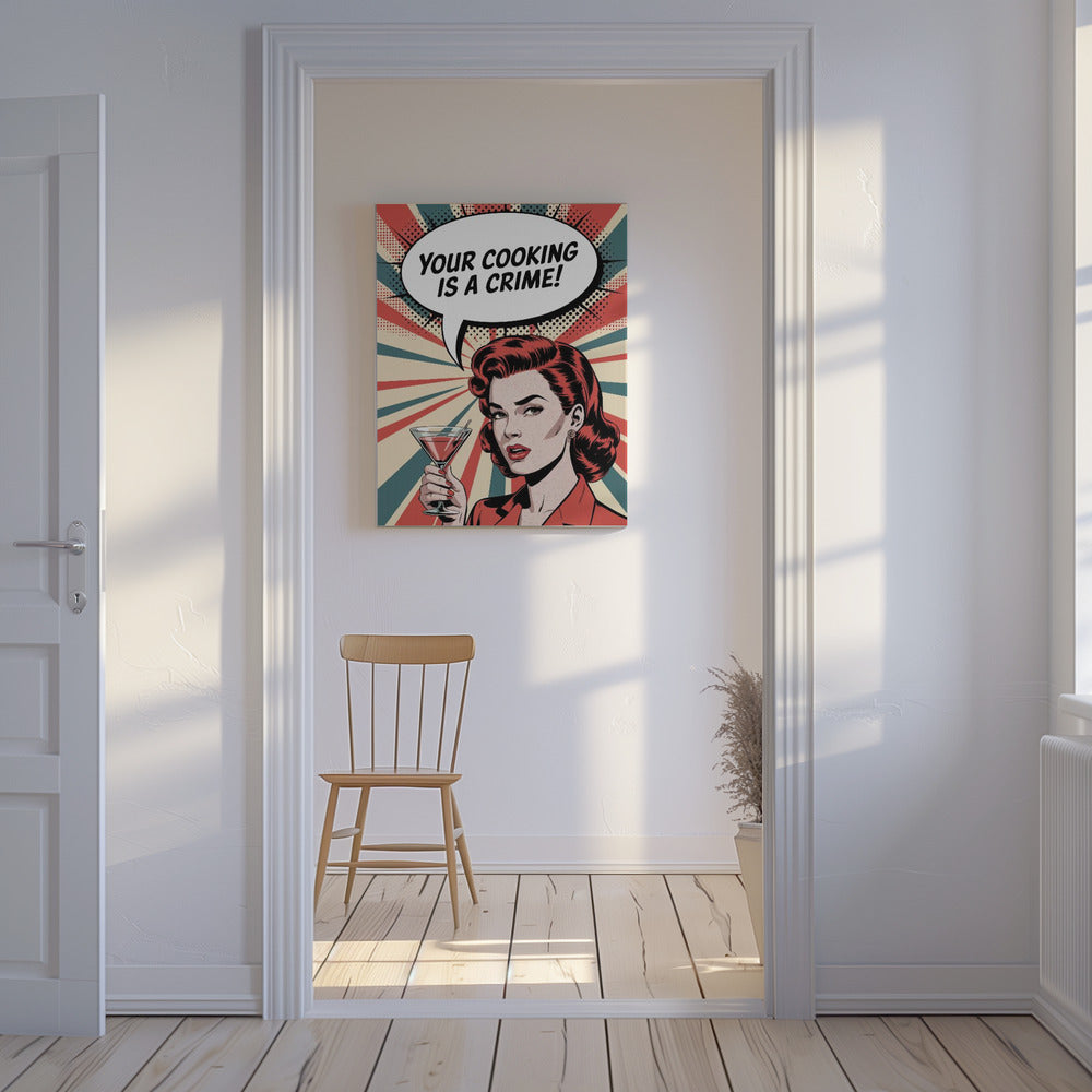 Retro Kulinarischer Braten | Leinwand