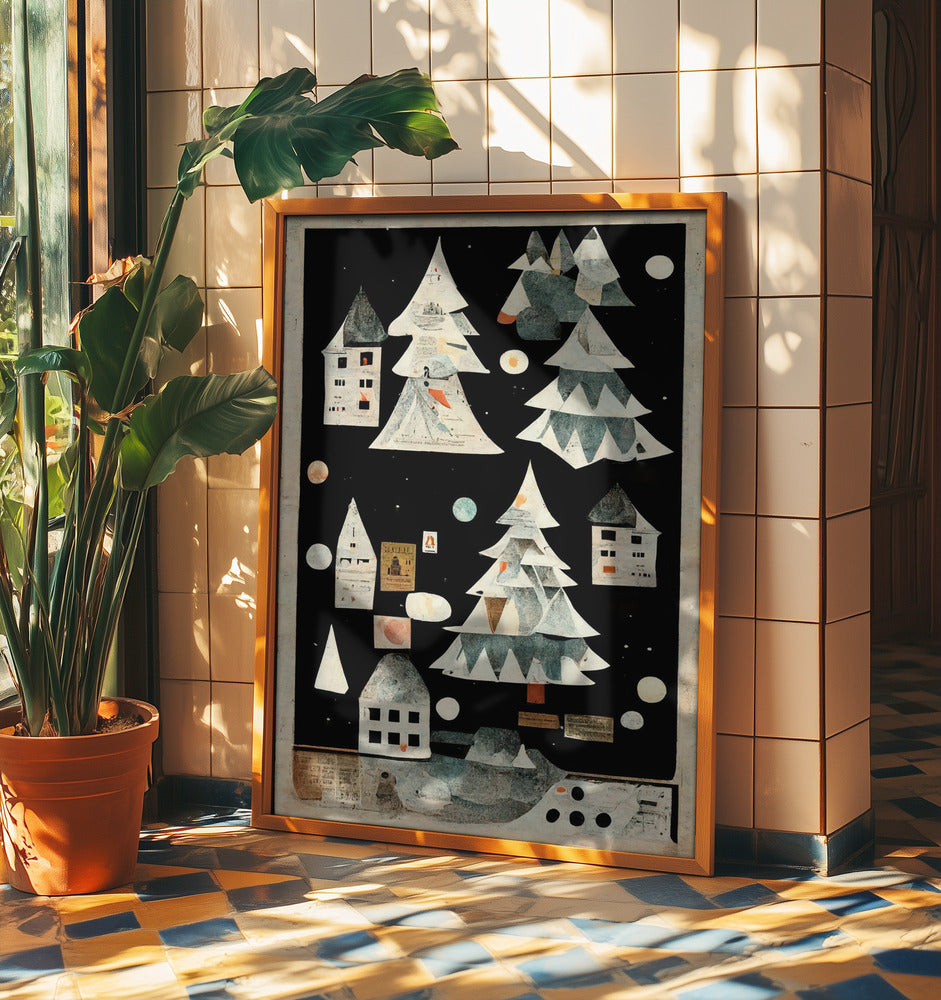 A Paper Village At Night | Poster
