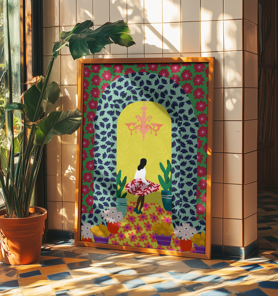 Blommig portalflicka | Poster
