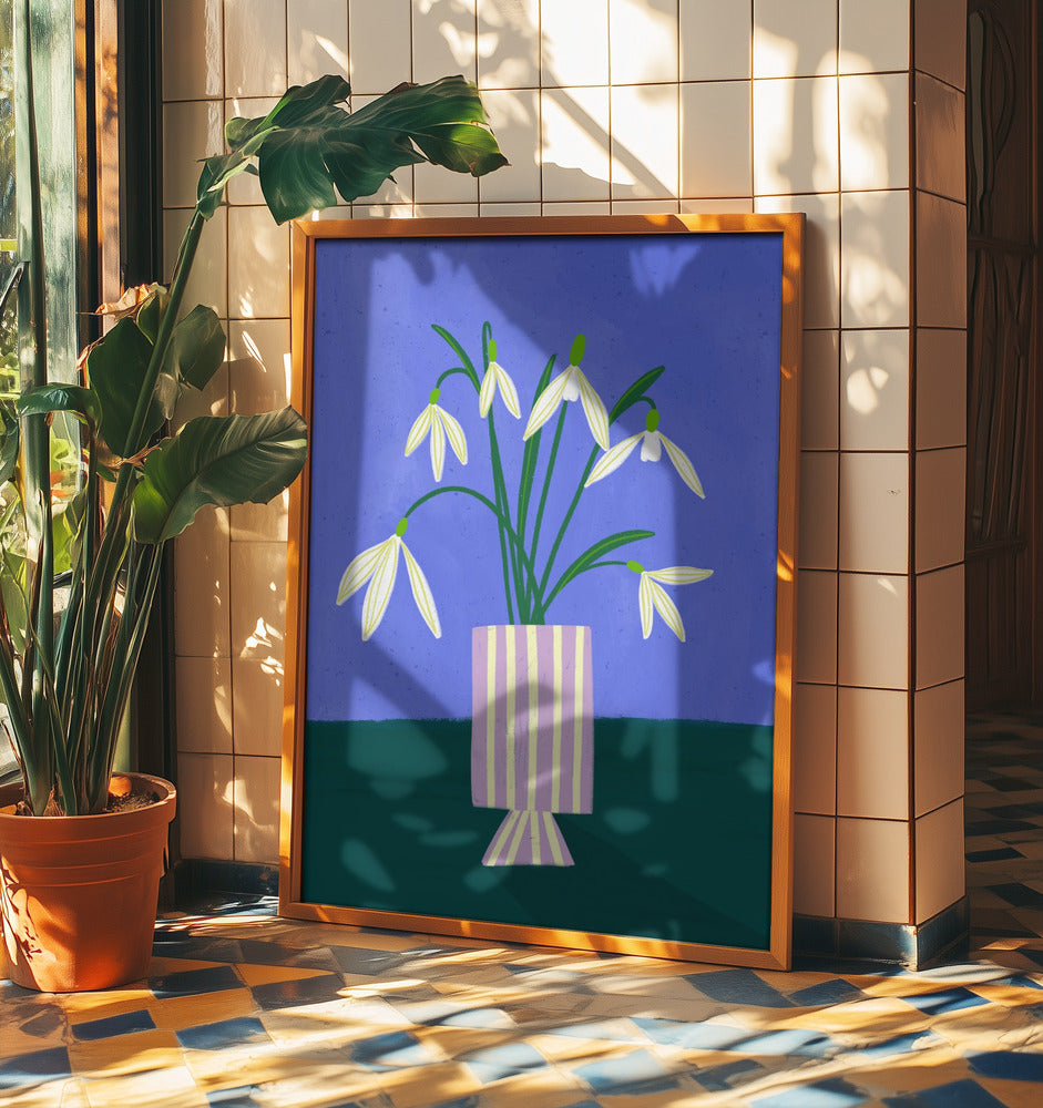 Snowdrops in Stripes | Poster