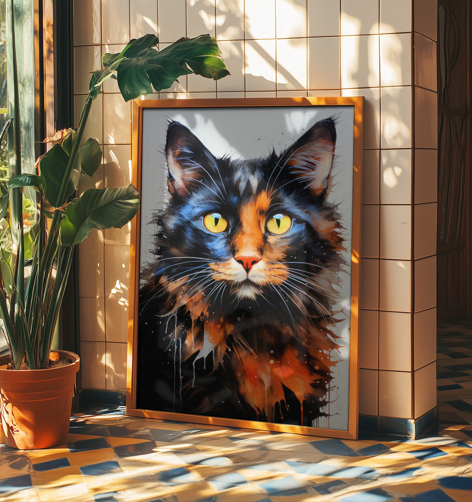 Cat Jack Watercolor Animal Art | Poster