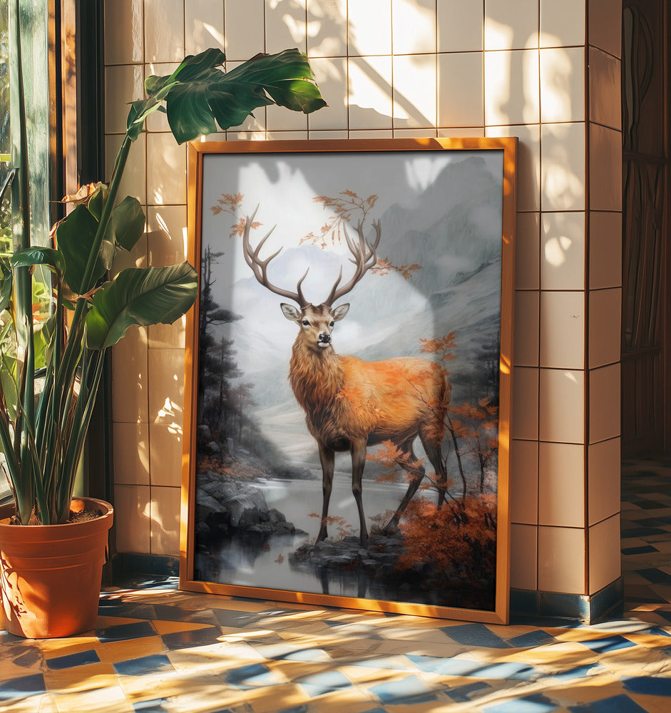 Deer Watercolor Animal Art | Poster