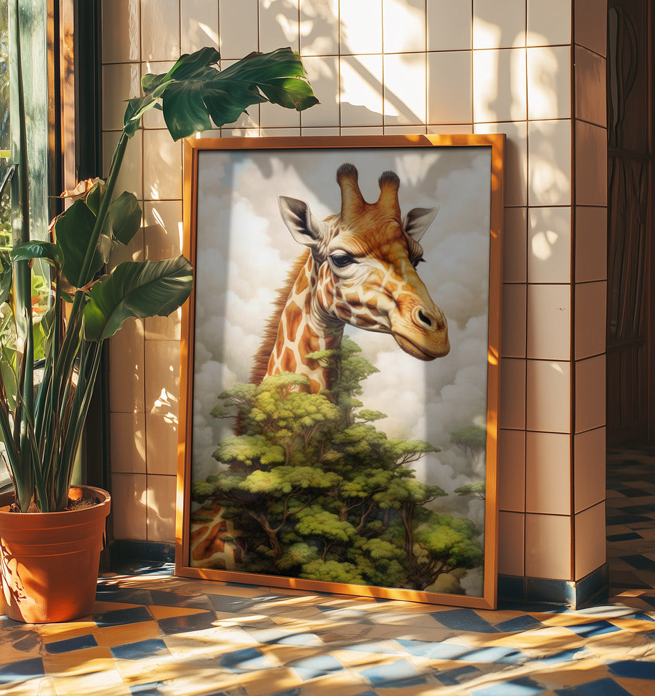 Giraffe Watercolor Animal Art | Poster
