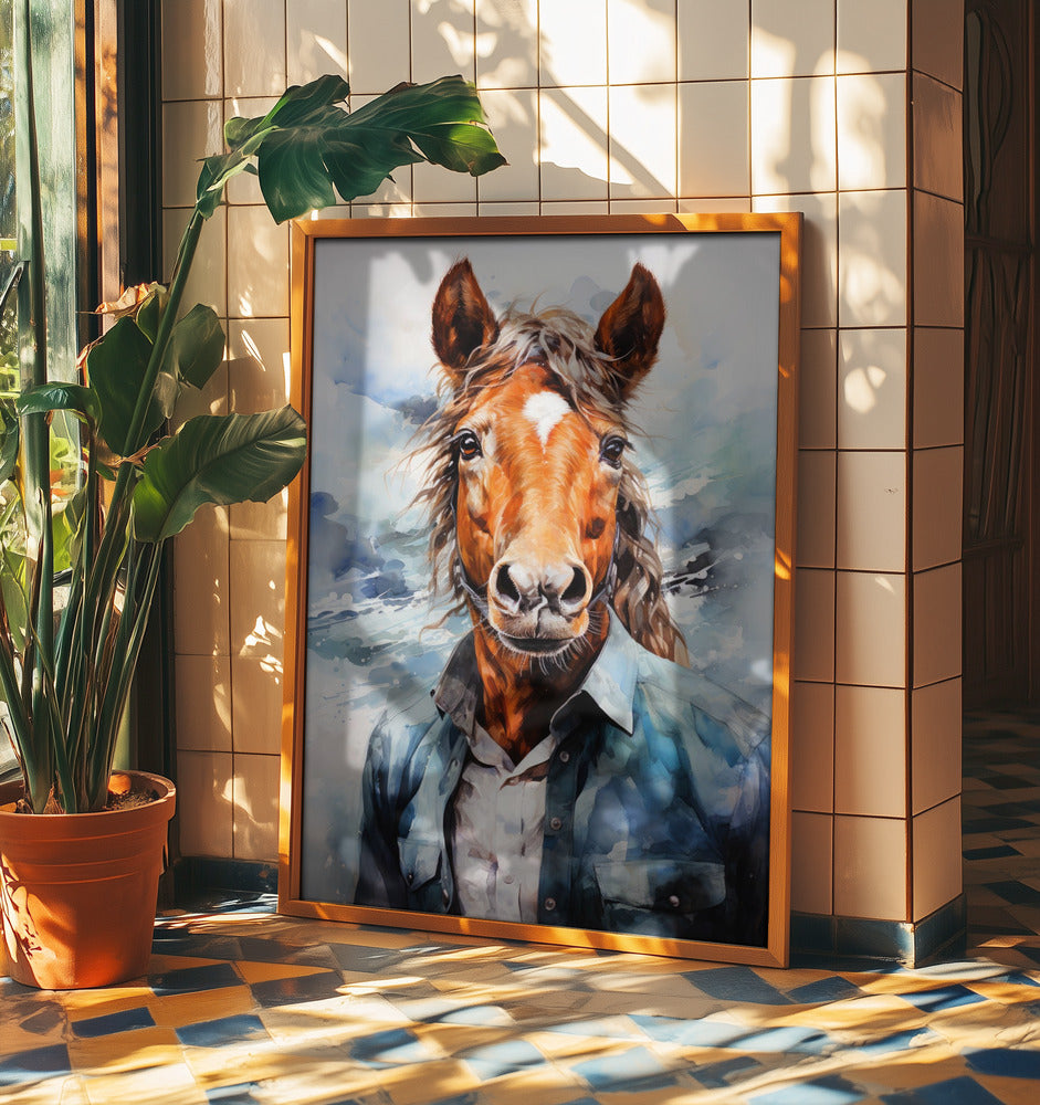 Pferd Aquarell Tier Kunst | Poster