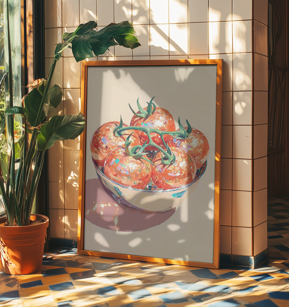 Discokugel-Tomaten in einer Schüssel | Poster
