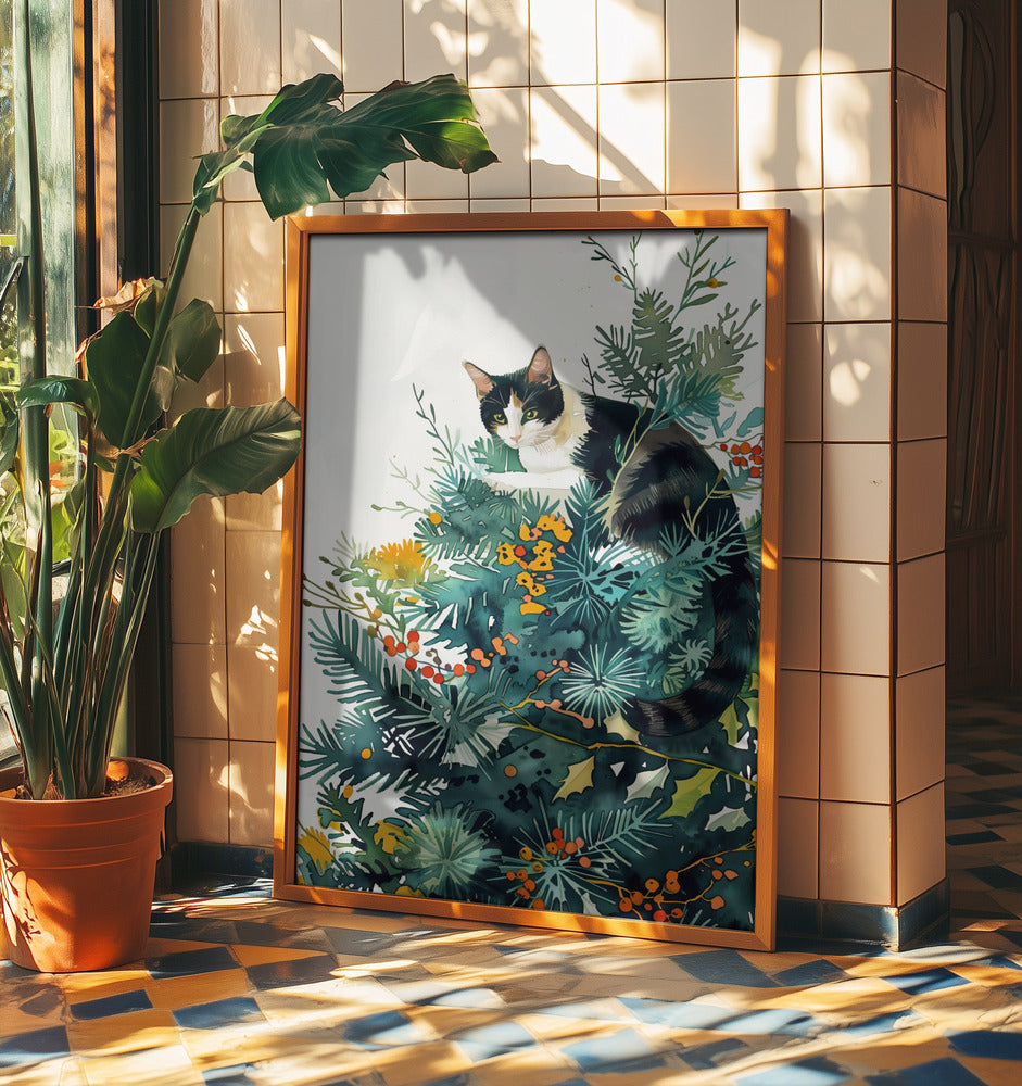 Kitty and Christmas tree | Poster