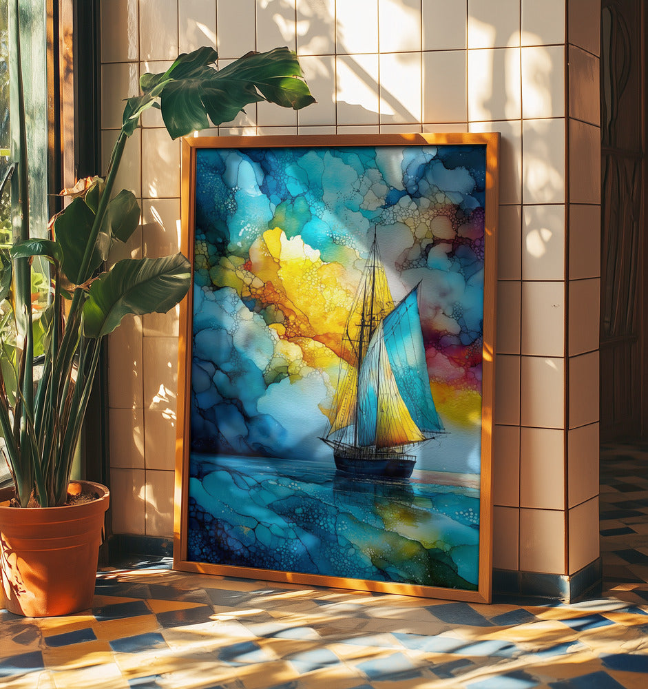 Nautica Sea Art Watercolor Ship (27) | Poster