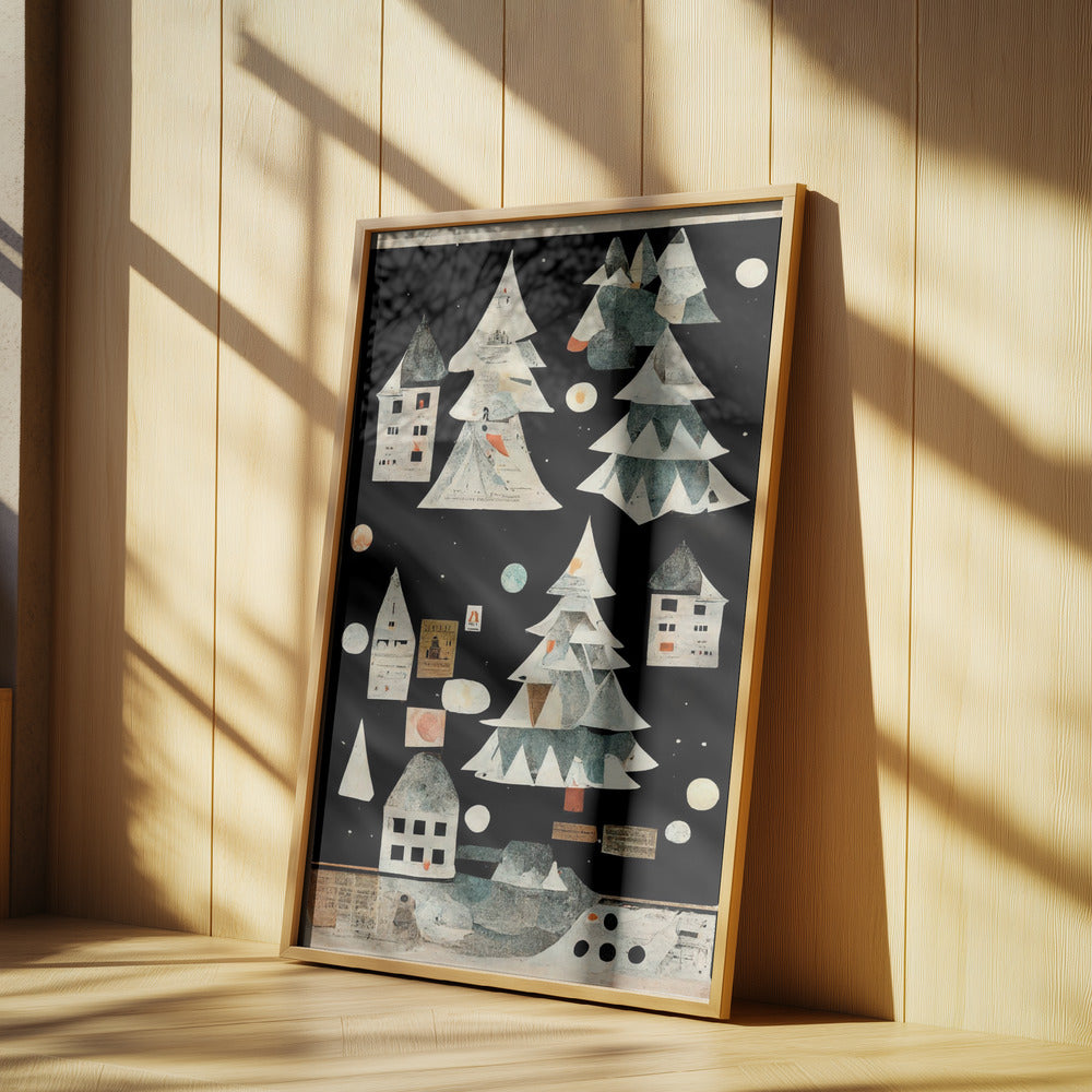A Paper Village At Night | Poster