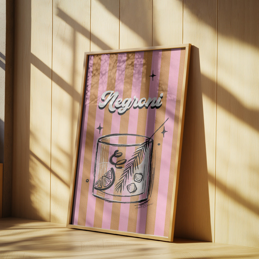Negroni Drink auf Streifen | Poster