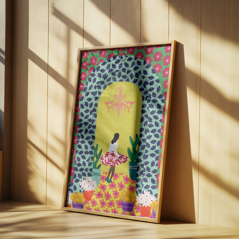 Blommig portalflicka | Poster