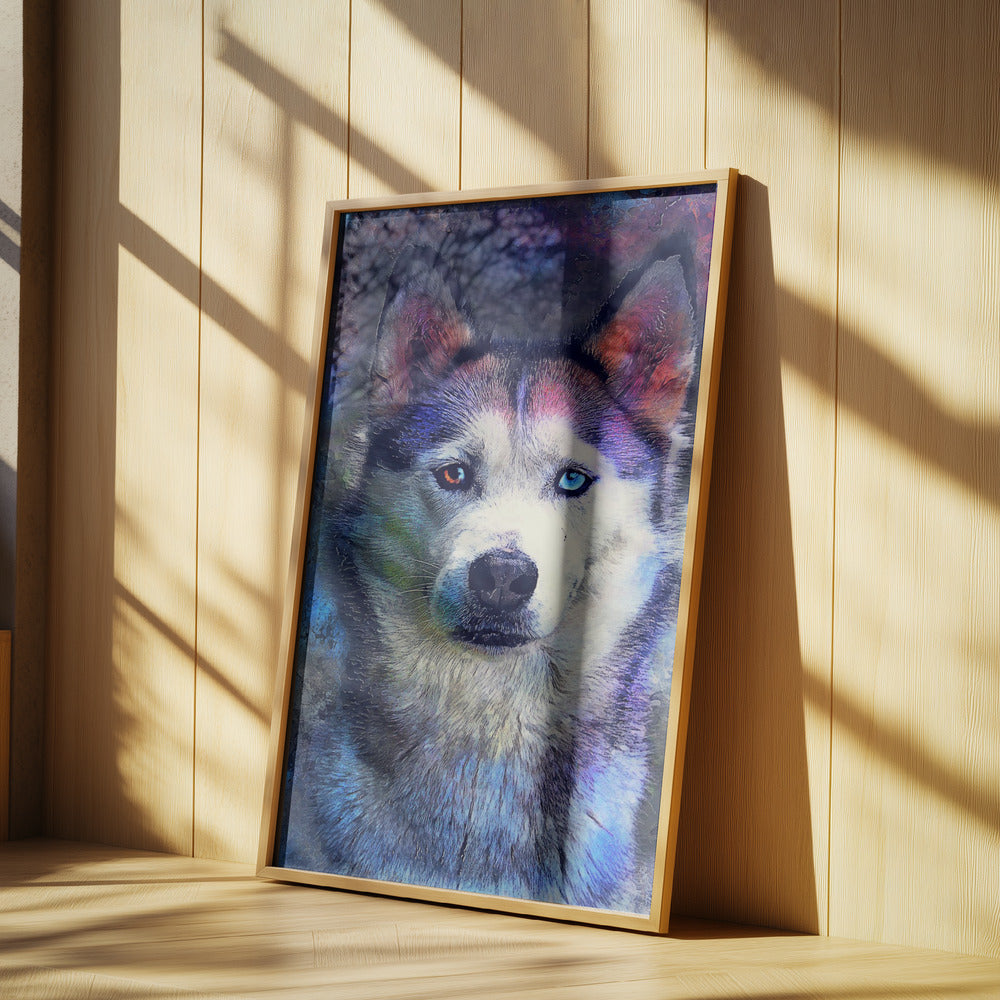 Djur Hund Husky Akvarell Djurkonst | Poster