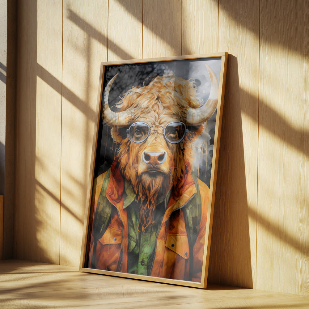 Buffalo Watercolor Animal Art | Poster