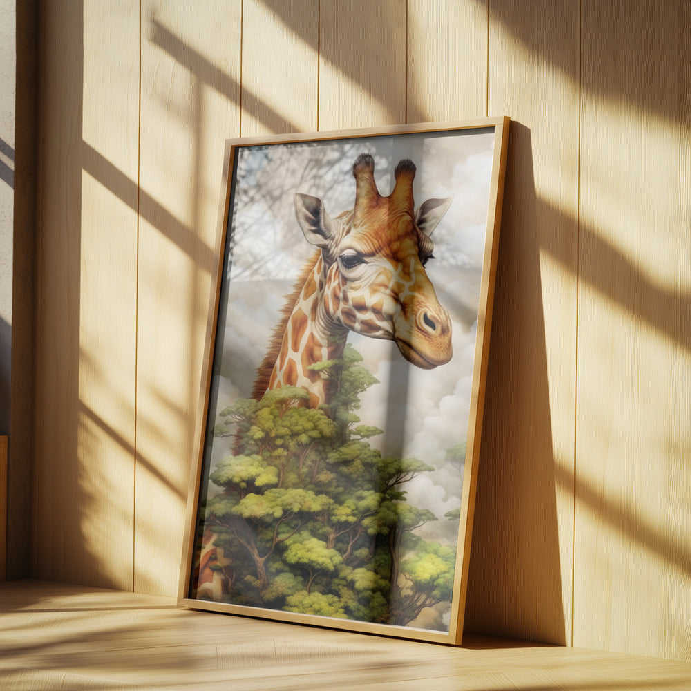 Giraffe Watercolor Animal Art | Poster