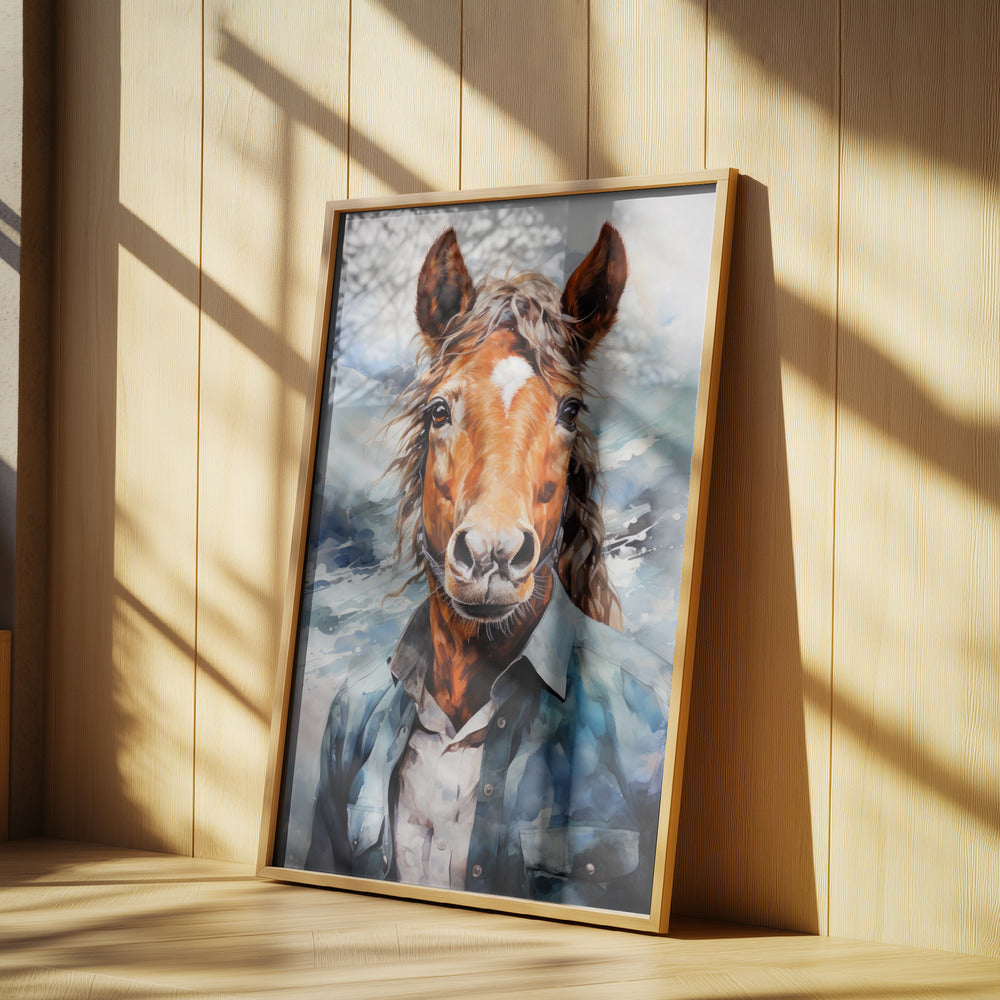 Pferd Aquarell Tier Kunst | Poster