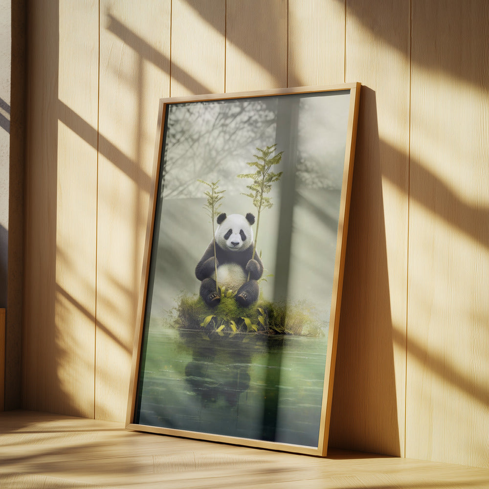 Lonely Panda Watercolor Animal Art | Poster