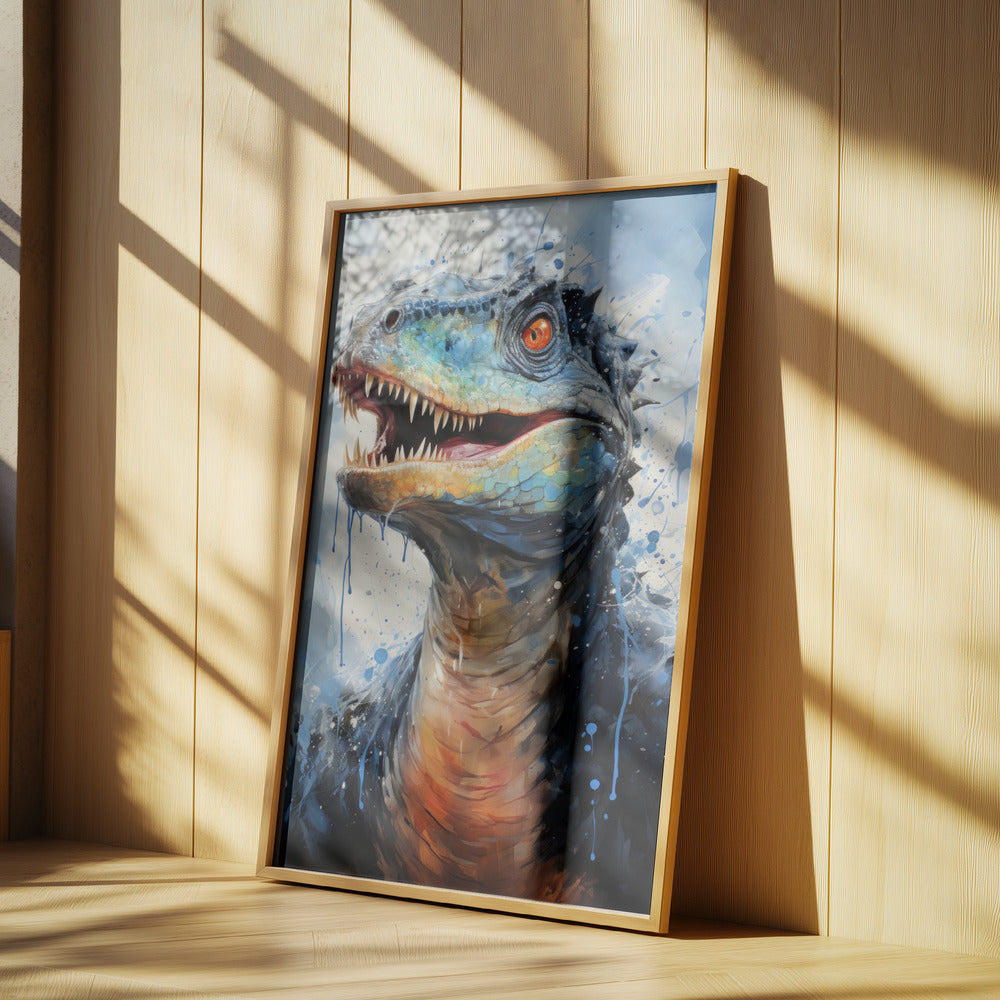 Rebbachisaurus Dinosaur Watercolor Animal Art | Poster