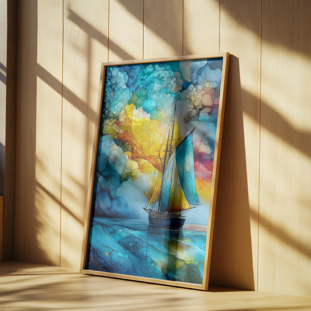 Nautica Sea Art Watercolor Ship (27) | Poster