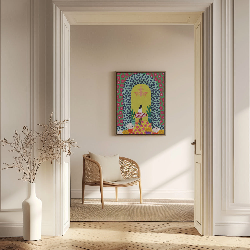 Blommig portalflicka | Poster