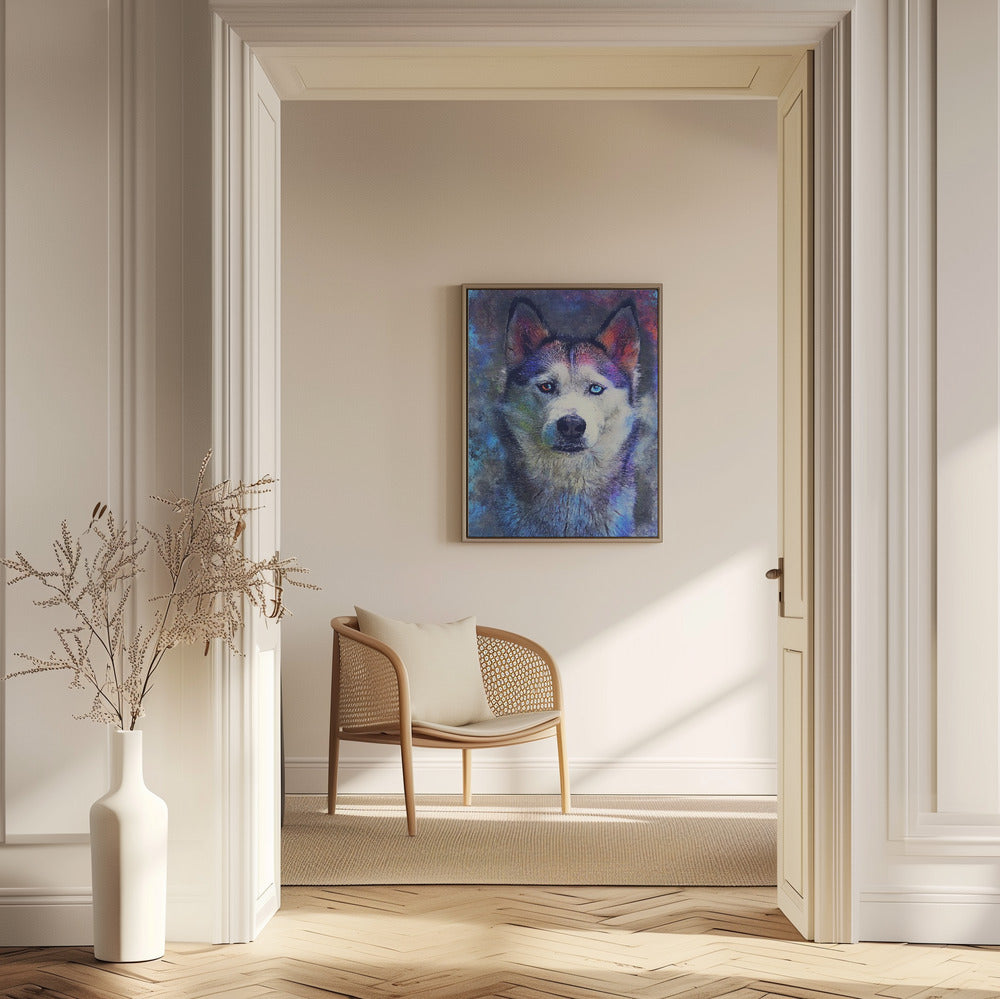 Djur Hund Husky Akvarell Djurkonst | Poster